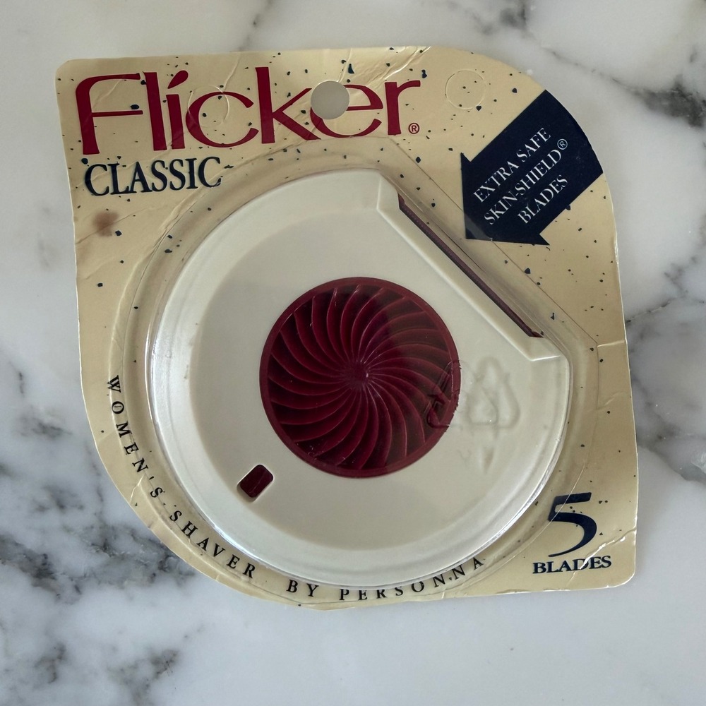 Vintage Personna Flicker Classic Womens Shaver 5 Skin-Shield Blades 2002 USA New